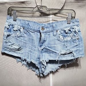 Carmar Distressed Light Blue Jean Shorts